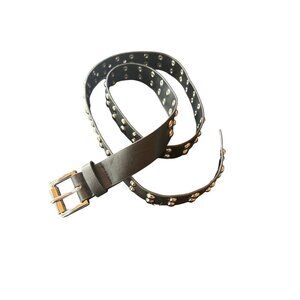 Michael Kors Black Studded Belt Size M Goth Vegan Moto Biker Streetwear Rocker‎